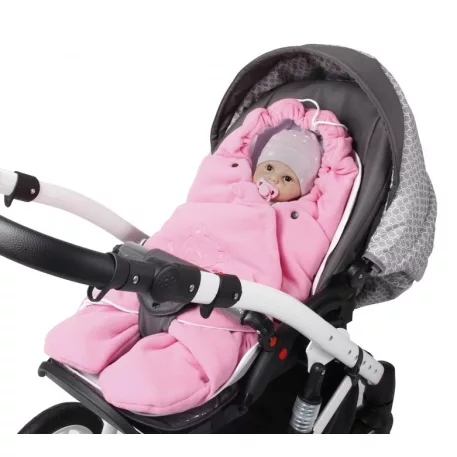 Sac de dormit universal Nellys Baby din bumbac organic pentru cărucior - de culoare bej