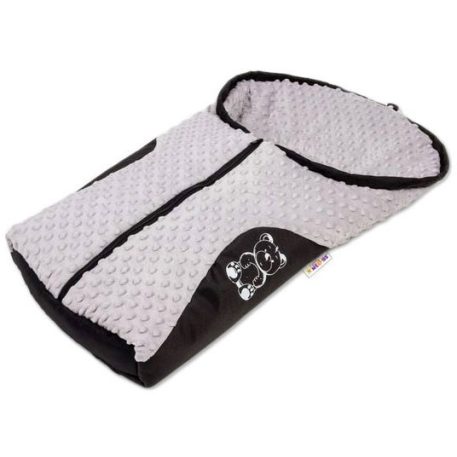 Sac de picioare Nellys Baby MINKY – nu doar pentru scaun auto – ursuleț teddy gri