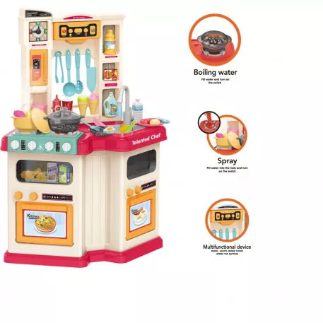 Bucătărie de joacă  Mama Kiddies Talented Chef de 67 piese, în culoare roșu 