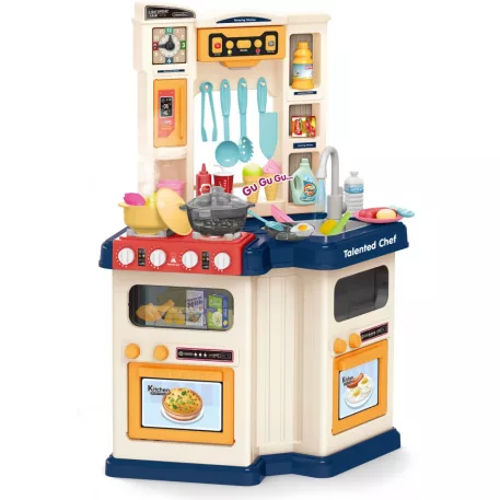 Bucătărie de joacă Mama Kiddies Talented Chef de 67 piese, în culoare albastru
