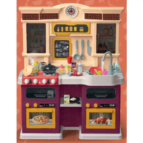  Home Chef Set de bucătărie mov de jucărie pentru copii cu accesorii, 85 piese