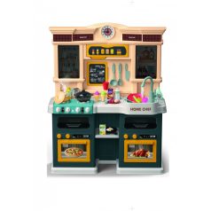   Home Chef Set de bucătărie verde de jucărie pentru copii cu accesorii, 85 piese