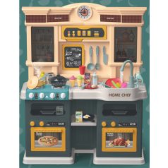  Home Chef Set de bucătărie verde de jucărie pentru copii cu accesorii, 85 piese