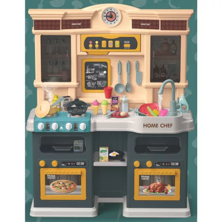 Home Chef Set de bucătărie verde de jucărie pentru copii cu accesorii, 85 piese