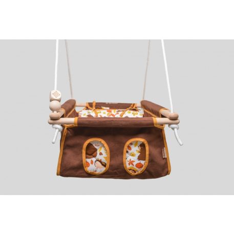 Incababy leagăn bebe în culoare maro cu imprimeu funny forrest