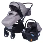 Mama Kiddies Luxury Travel System babakocsi babahordozóval bézs színben + ajándék lábzsák