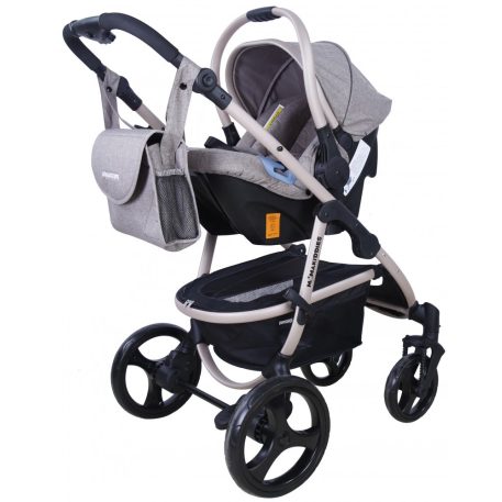 Mama Kiddies Coffee Jeans 3az1-ben babakocsi kiegészítőkkel bézs színben + Ajándék