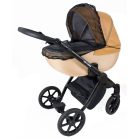 Cărucior multifuncțional 3în1 Mama Kiddies Legend Collection piele ecologică, culoare bej + cadou
