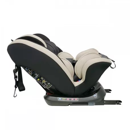 Scaun auto sigur ISOFIX rotativ în 360° Mama Kiddies Rotary Protect GT (0-36 kg) bej cu copertină cadou (certificat TUV)