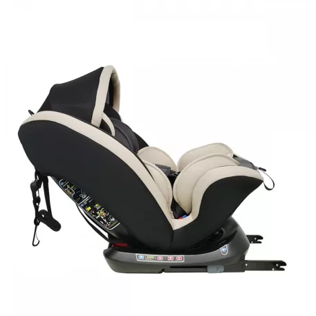 Scaun auto sigur ISOFIX rotativ în 360° Mama Kiddies Rotary Protect GT (0-36 kg) bej cu copertină cadou (certificat TUV)