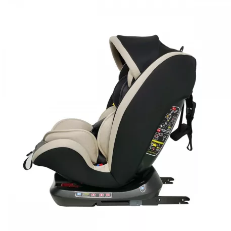 Scaun auto sigur ISOFIX rotativ în 360° Mama Kiddies Rotary Protect GT (0-36 kg) bej cu copertină cadou (certificat TUV)