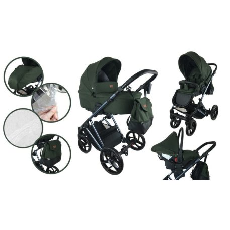 Mama Kiddies Earth Collection 3az1-ben multifunkciós babakocsi green forest színben + ajándékok