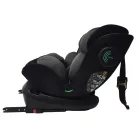 Scaun auto de siguranță rotativ ISOFIX 360° Mama Kiddies Racing (40 - 125 cm) în culoarea gri-negru + Pernă de protecție cadou