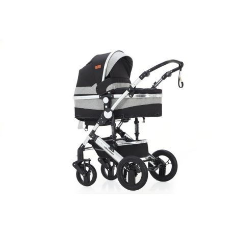 Cărucior multifuncțional 3în1 Mama Kiddies Evening Star cu accesorii, în culoare negru-gri + Cadou