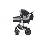 Cărucior multifuncțional 3în1 Mama Kiddies Evening Star cu accesorii, în culoare negru-gri + Cadou