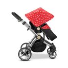 Mama Kiddies Prémium BabyBee (Australian Edition) 3 az 1-ben babakocsi kiegészítőkkel piros-fekete-fehér színben + Ajándék