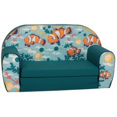   Fotoliu dublu pentru copii Mama Kiddies Premium extensibil – Clown Fish