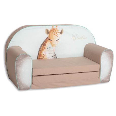 Fotoliu dublu pentru copii Mama Kiddies Premium extensibil – Giraffe on Mana