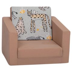   Mama Kiddies canapea extensibilă pentru o persoană - Safari on Grey