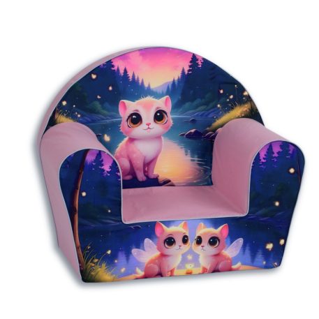 Fotoliu premium pentru copii Mama Kiddies – Pink Kitten