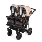 Mama Kiddies TWIN 3az1-ben ikerbabakocsi kiegészítőkkel barna-bézs színben + Ajándék