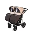 Mama Kiddies TWIN 3az1-ben ikerbabakocsi kiegészítőkkel barna-bézs színben + Ajándék