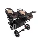 Mama Kiddies TWIN 3az1-ben ikerbabakocsi kiegészítőkkel barna-bézs színben + Ajándék
