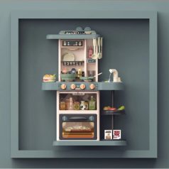   Set bucătărie de jucărie Modern Kitchen, înălțime 63 cm, cu 38 accesorii, culoare olive (verde oliv)
