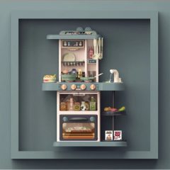   Set bucătărie de jucărie Modern Kitchen, înălțime 63 cm, cu 38 accesorii, culoare olive (verde oliv)