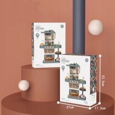   Set bucătărie de jucărie Modern Kitchen, înălțime 63 cm, cu 38 accesorii, culoare olive (verde oliv)