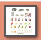 Set bucătărie de jucărie Modern Kitchen, înălțime 63 cm, cu 38 accesorii, culoare olive (verde oliv)