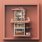 Set bucătărie de jucărie Modern Kitchen, înălțime 63 cm, cu 38 accesorii, culoare portocaliu