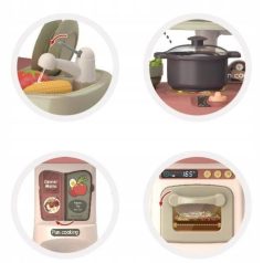   Bucătărie de jucărie Home Kitchen, 62 cm, cu 29 accesorii – culoare olive