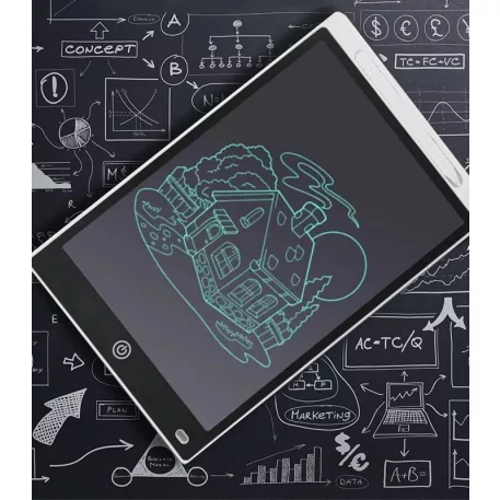 Tablă de desen electronică cu stilou pentru copii, culoare albă – 25 cm