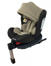   Scaun auto de siguranță Mama Kiddies Baby Pilot cu ISOFIX, rotativ 360° (0-36 kg) culoare maro-bej cu copertină cadou