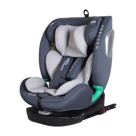 Scaun auto Mama Kiddies iSize Journey rotativ 360° cu ISOFIX (40–150 cm) culoare gri, cu parasolar cadou