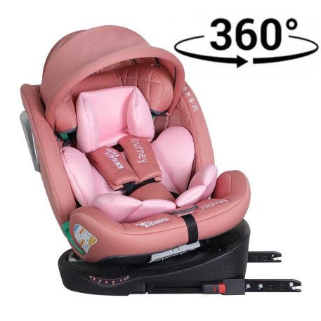 Scaun auto Mama Kiddies iSize Journey rotativ 360° cu ISOFIX (40–150 cm) culoare gri, cu parasolar cadou