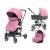 Cărucior Mama Kiddies Houston 3in1 cu accesoriu, de culoare nalbă + cadou