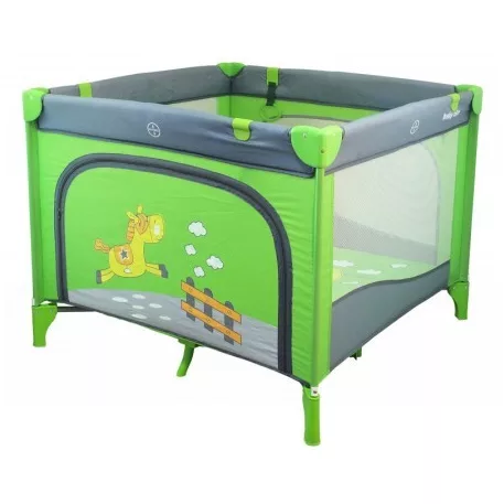 Baby Mix utazó járóka zöld színben zebrás mintával