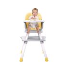 Scaun de masă multifuncțional Mama Kiddies Denver 6în1, galben cu set de jucării cadou