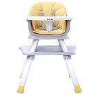 Scaun de masă multifuncțional Mama Kiddies Denver 6în1, galben cu set de jucării cadou