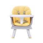 Scaun de masă multifuncțional Mama Kiddies Denver 6în1, galben cu set de jucării cadou