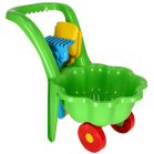 Roabă de jucărie în formă de floare cu accesorii – culoare verde