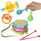 Set de instrumente muzicale pentru copii – tobă și instrumente cu zornăitoare