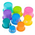 Set piramidă de căni colorate, 9 piese