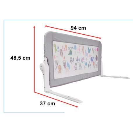 Barieră protecție pat 90 cm cu model de animale