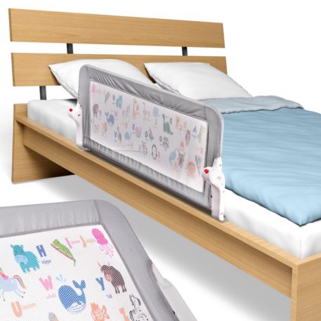 Barieră protecție pat 90 cm cu model de animale