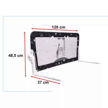 Barieră protecție pat 120 cm negru