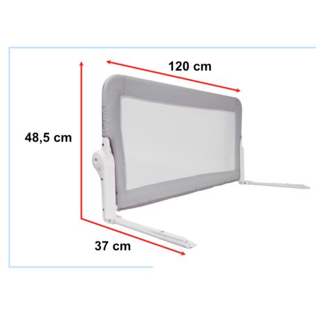 Barieră protecție pat 120 cm gri