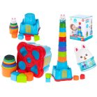 Jucărie de construcție în formă de far cu un iepuraș deasupra